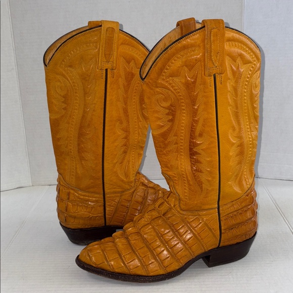 Rudel Crocodile Leather Cowboy Boots Size 7.5 E Mens Vintage - Picture 3 of 17